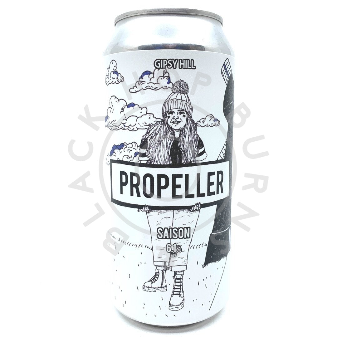 Gipsy Hill Propeller Rye Saison 6.1% (440ml can)-Hop Burns & Black