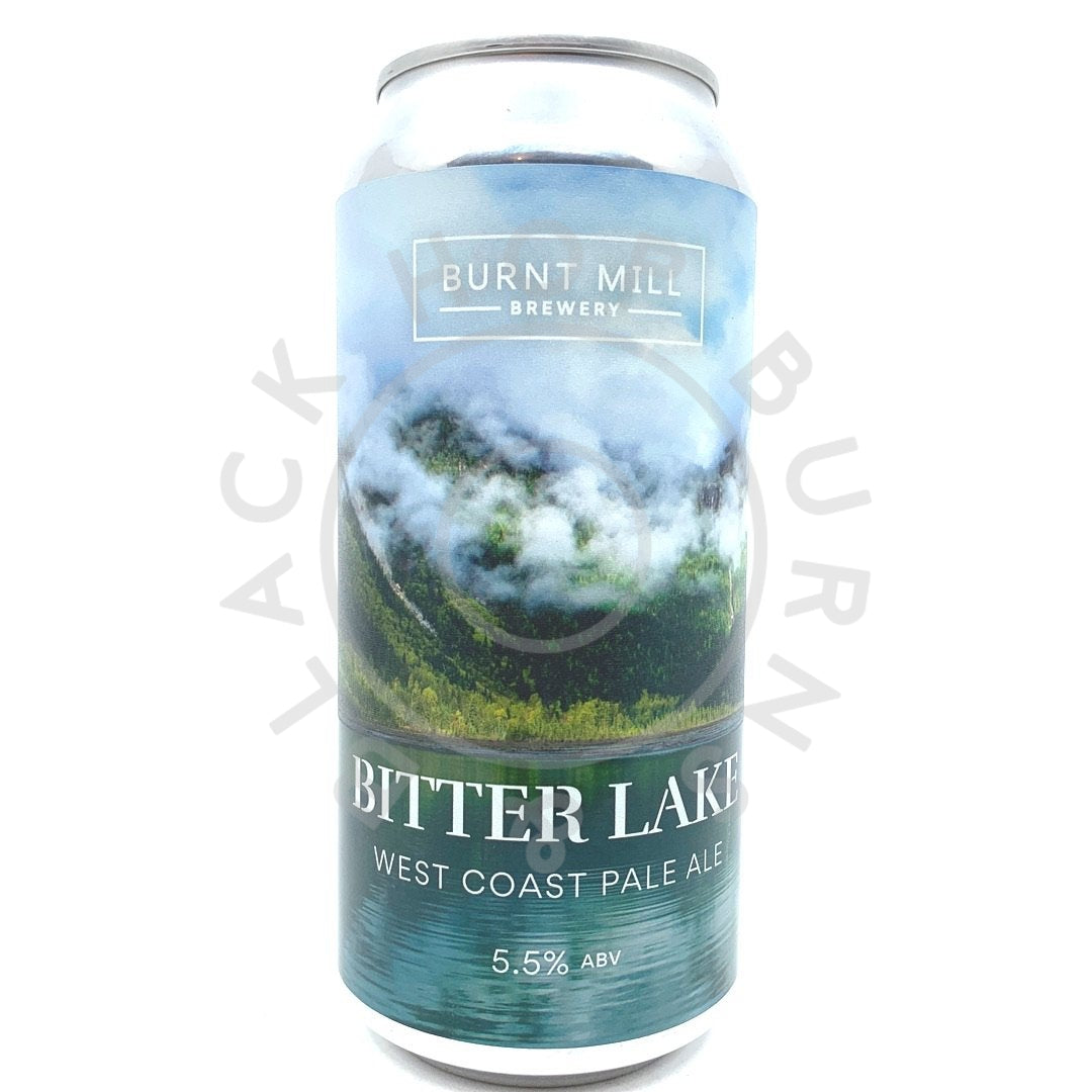 Burnt Mill Bitter Lake West Coast Pale Ale 5.5% (440ml can)-Hop Burns & Black