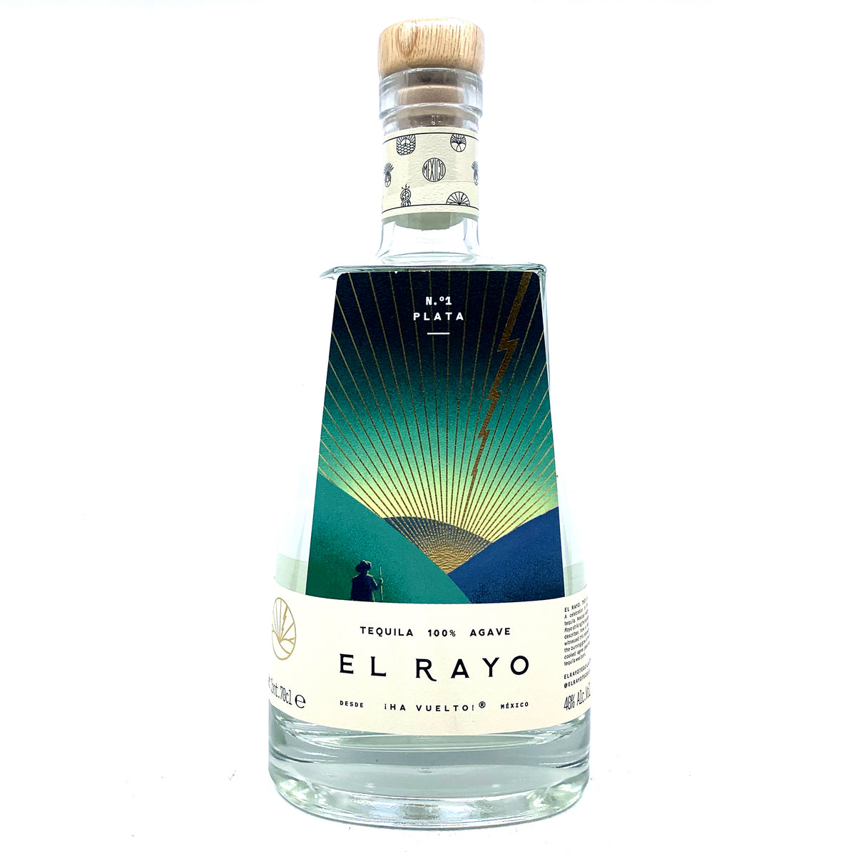 El Rayo Tequila Plata 40% (700ml)-Hop Burns & Black