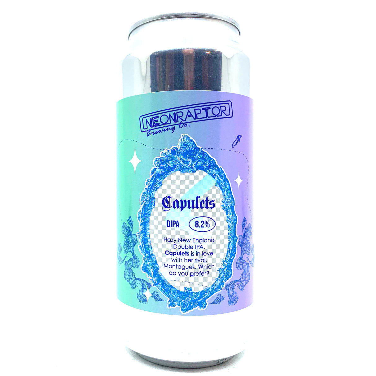 Neon Raptor Capulets Double IPA 8.2% (440ml can)-Hop Burns & Black