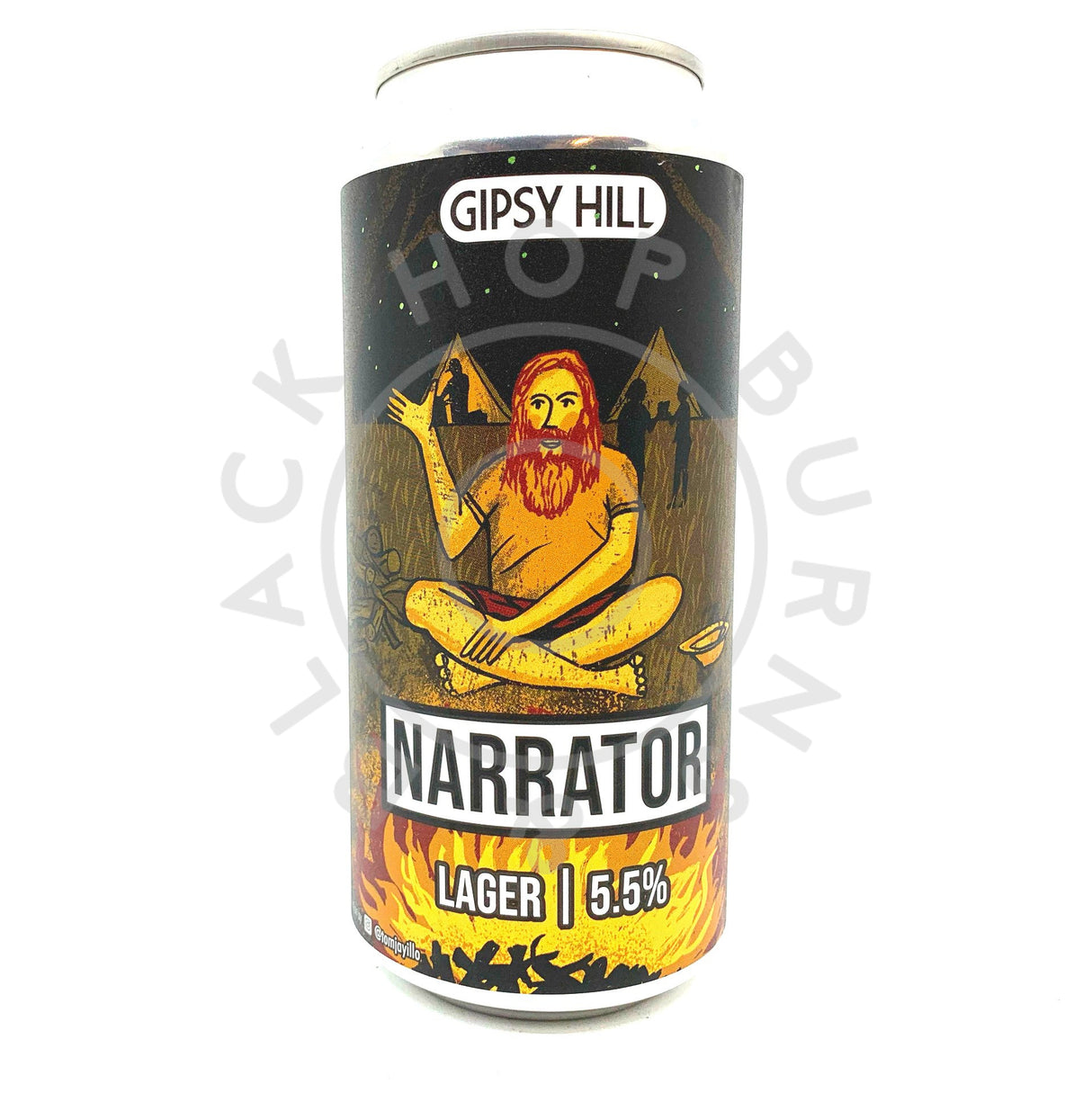 Gipsy Hill Narrator Lager 5.5% (440ml can)-Hop Burns & Black
