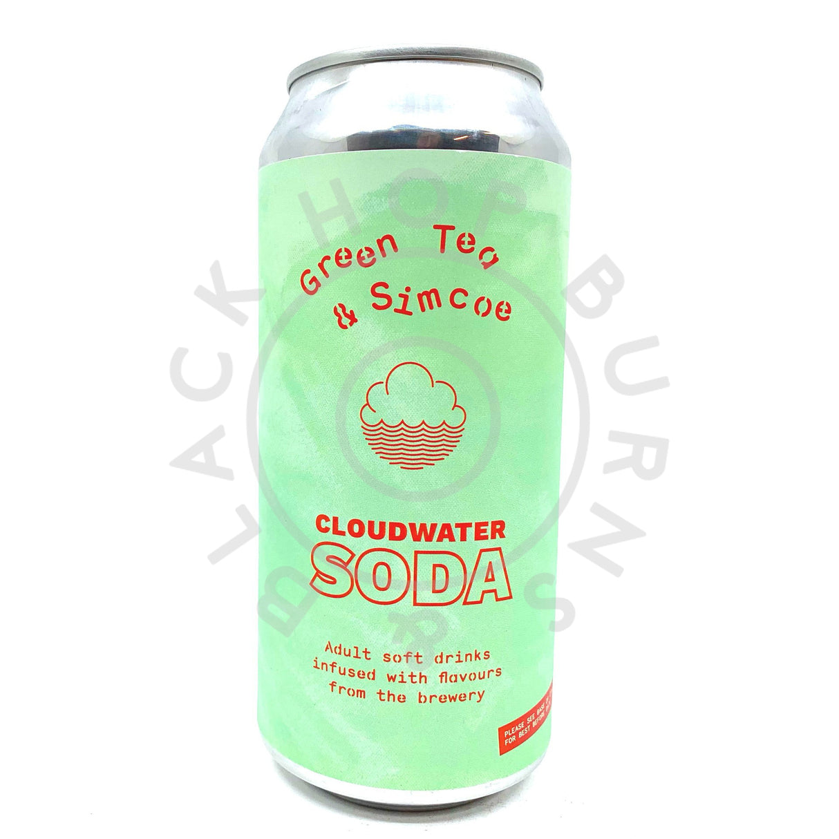 Cloudwater Soda Green Tea & Simcoe (440ml can)-Hop Burns & Black