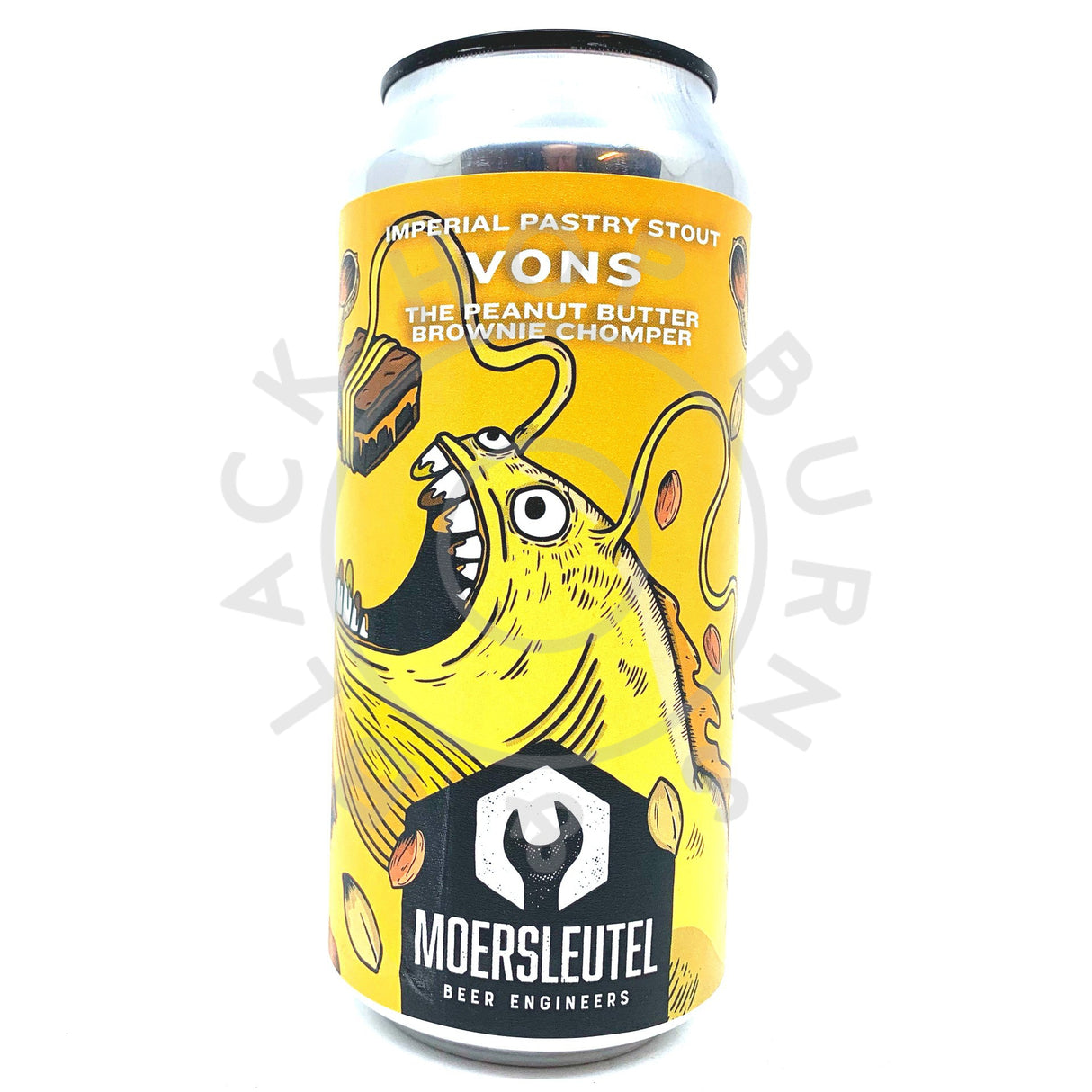 De Moersleutel Vons The Peanut Butter Brownie Chomper Imperial Stout 11% (440ml can)-Hop Burns & Black