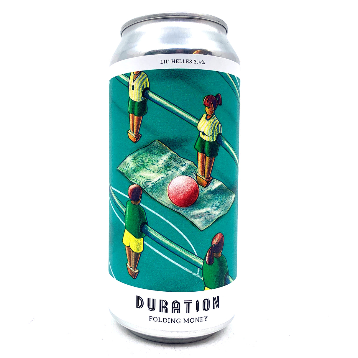 Duration Folding Money Lil' Helles 3.4% (440ml can)-Hop Burns & Black