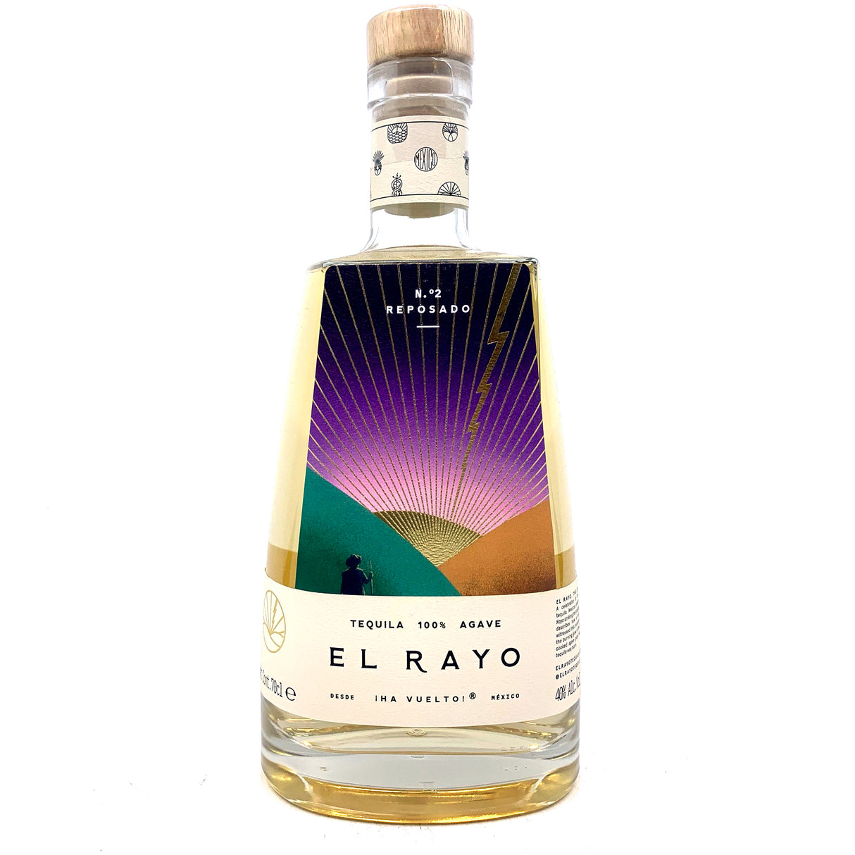El Rayo Tequila Reposado 40% (700ml)-Hop Burns & Black
