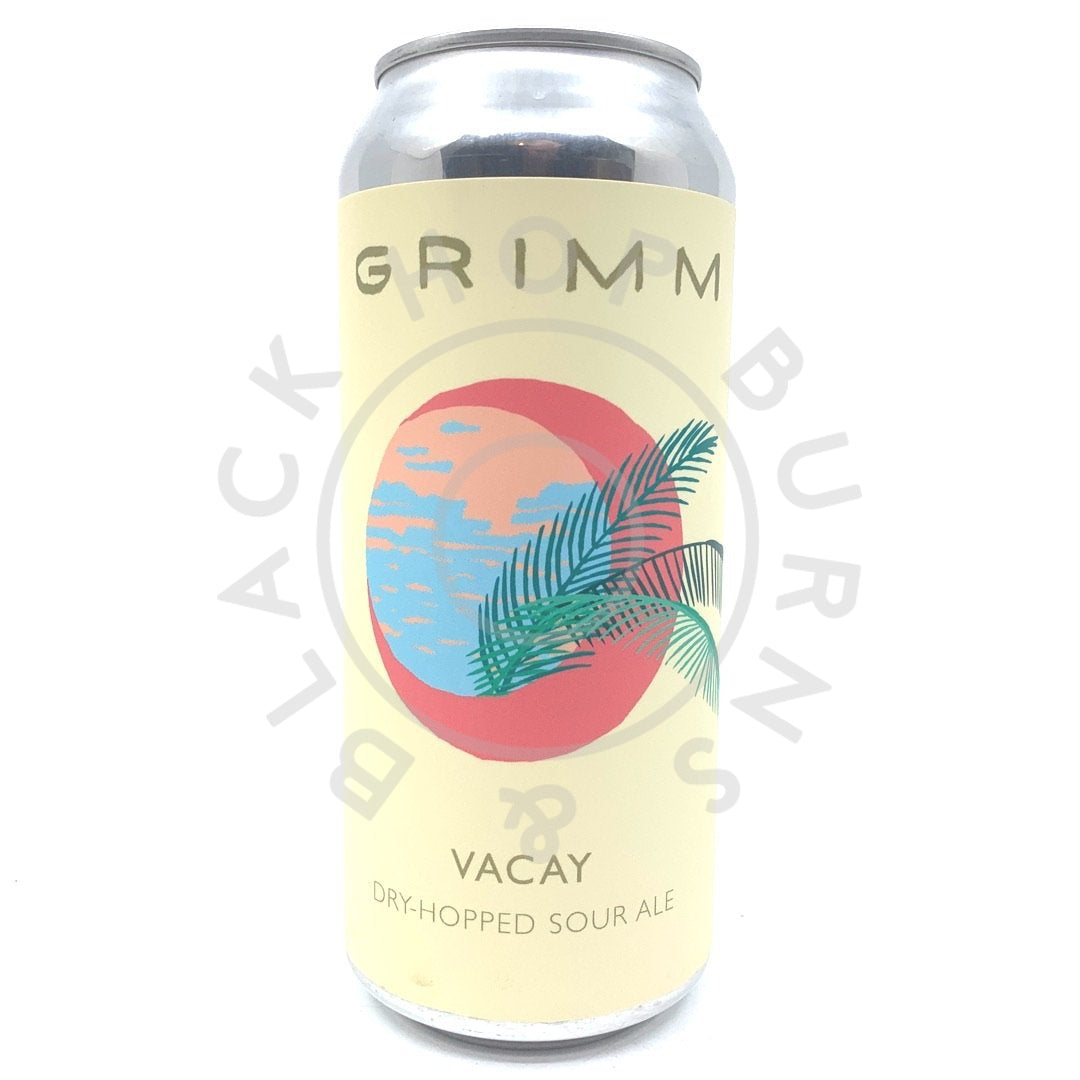 Grimm Artisanal Ales Vacay 2020 Dry Hopped Sour Ale 5.3% (473ml can)-Hop Burns & Black
