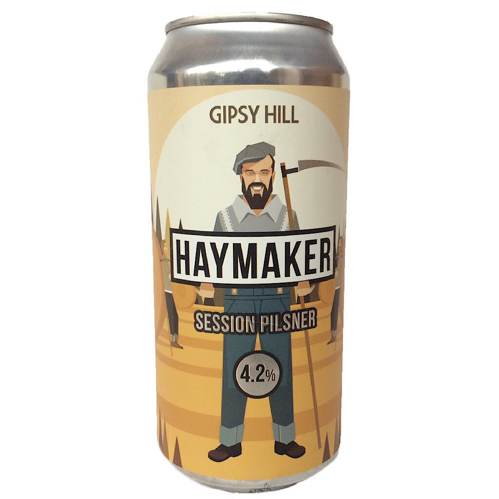 Gipsy Hill Haymaker Session Pilsner 4.2% (440ml can)-Hop Burns & Black