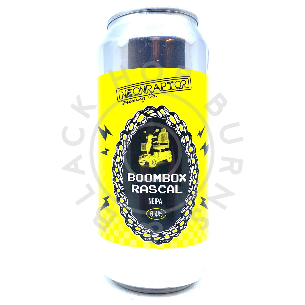 Neon Raptor Boombox Rascal New England IPA 6.4% (440ml can)-Hop Burns & Black