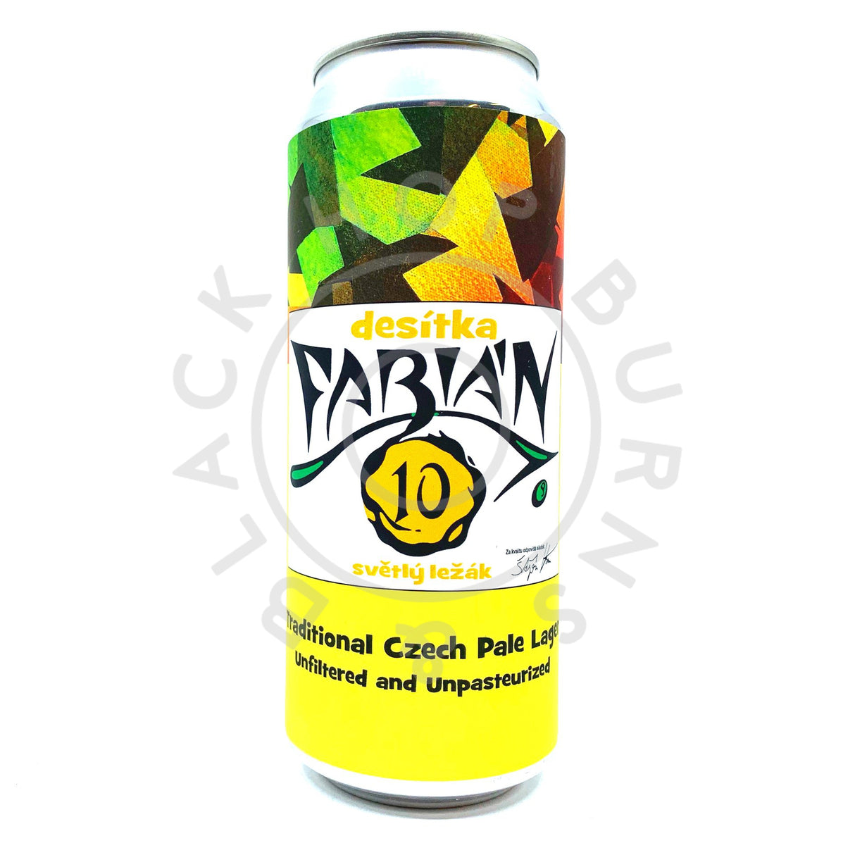 Pivovar Hostomice Fabian 10 Svetly Lezak Czech Lager 3.5% (500ml can)-Hop Burns & Black