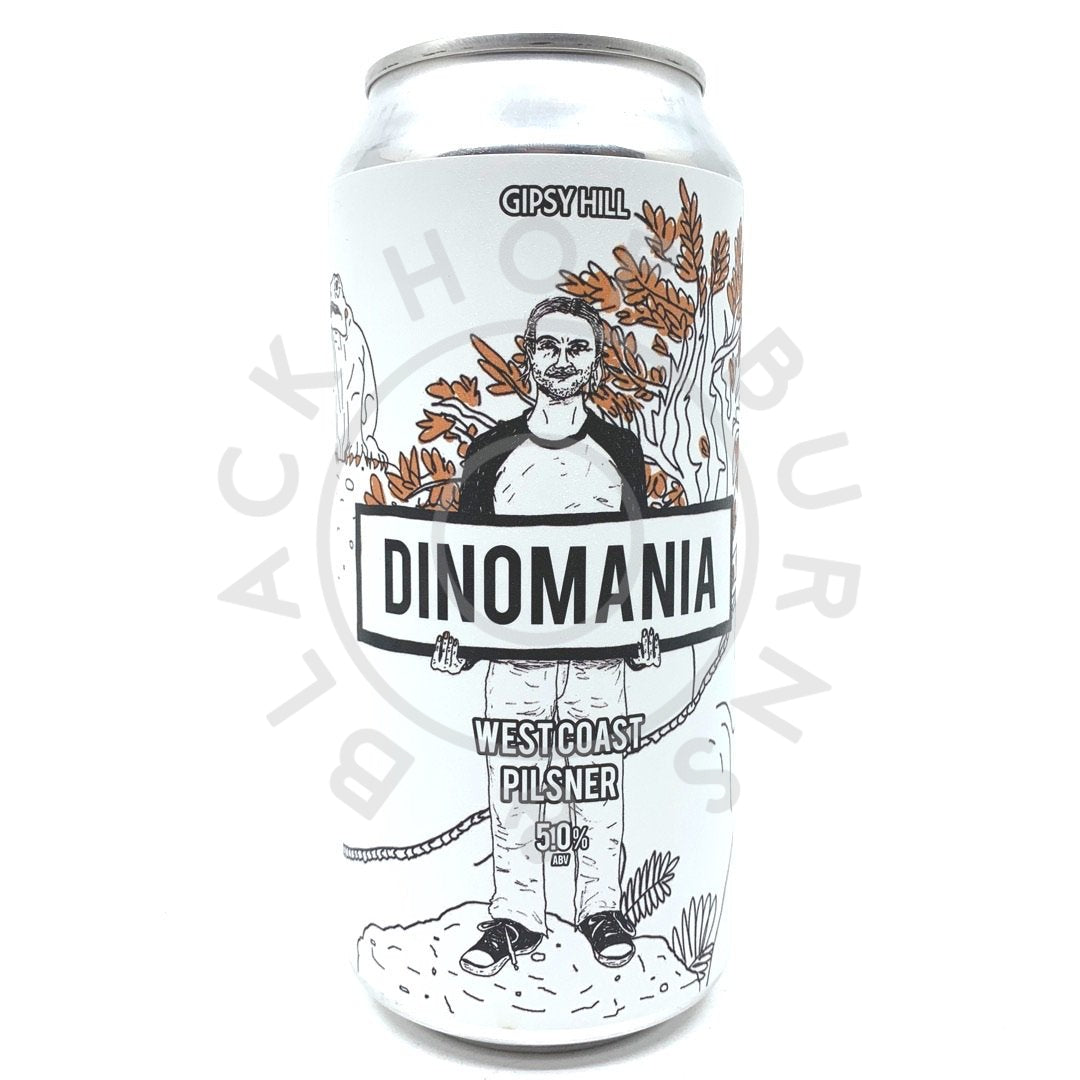 Gipsy Hill Dinomania West Coast Pilsner 5% (440ml can)-Hop Burns & Black