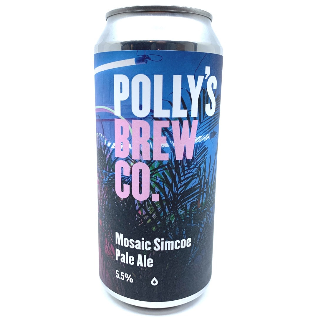 Polly's Brew Co Mosaic Simcoe Pale Ale 5.5% (440ml can)-Hop Burns & Black