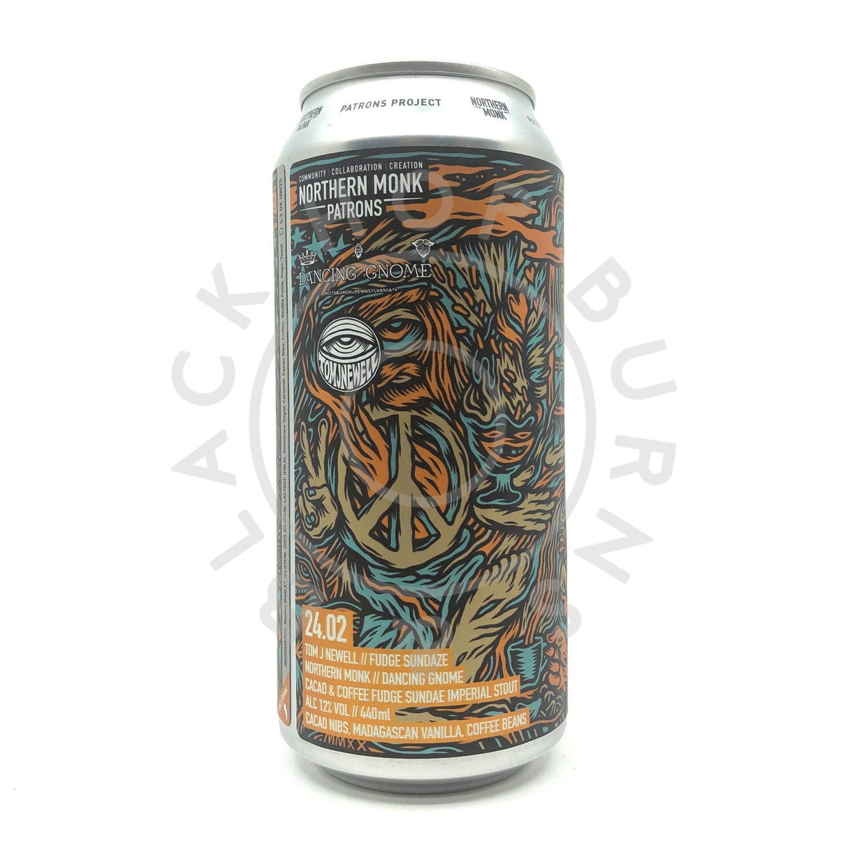 Northern Monk x Dancing Gnome Cacao & Coffee Fudge Sundae Imperial Stout Patrons Project 24.02 12% (440ml can)-Hop Burns & Black