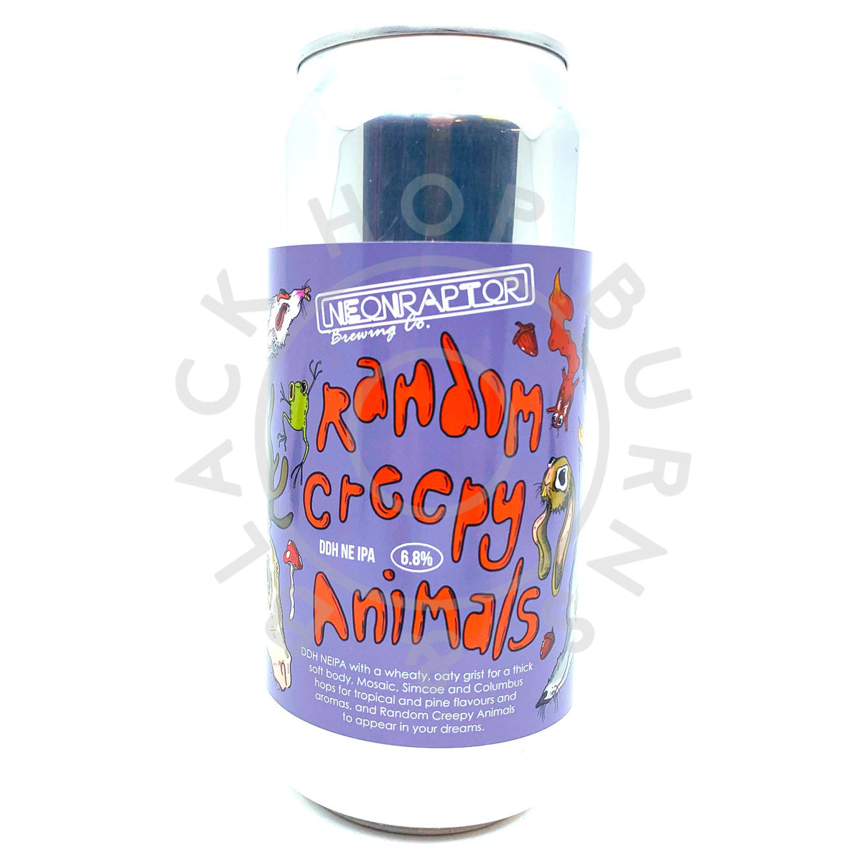 Neon Raptor Random Creepy Animals IPA 6.8% (440ml can)-Hop Burns & Black