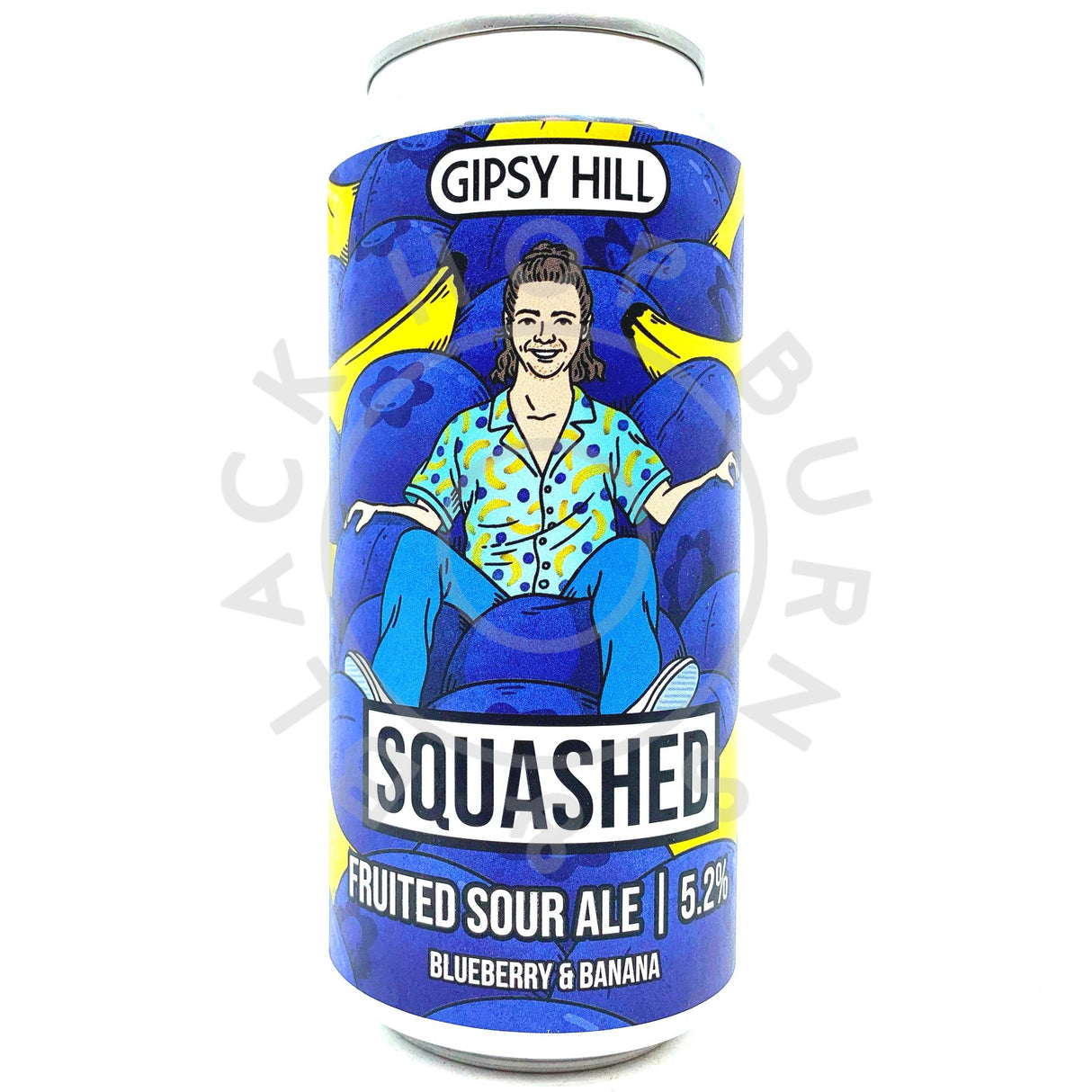 Gipsy Hill Squashed Blueberry & Banana Sour 5.2% (440ml can)-Hop Burns & Black