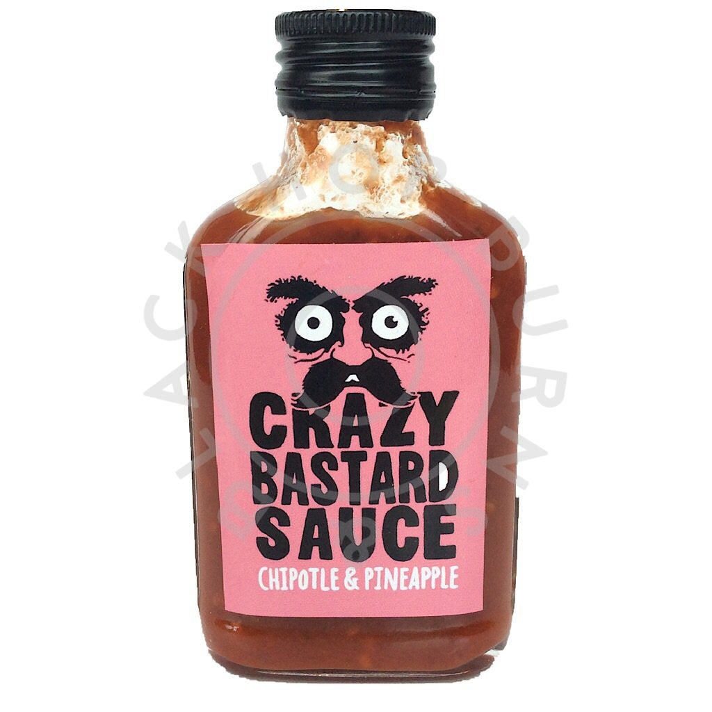 Crazy Bastard Chipotle & Pineapple Hot Sauce (100ml)-Hop Burns & Black