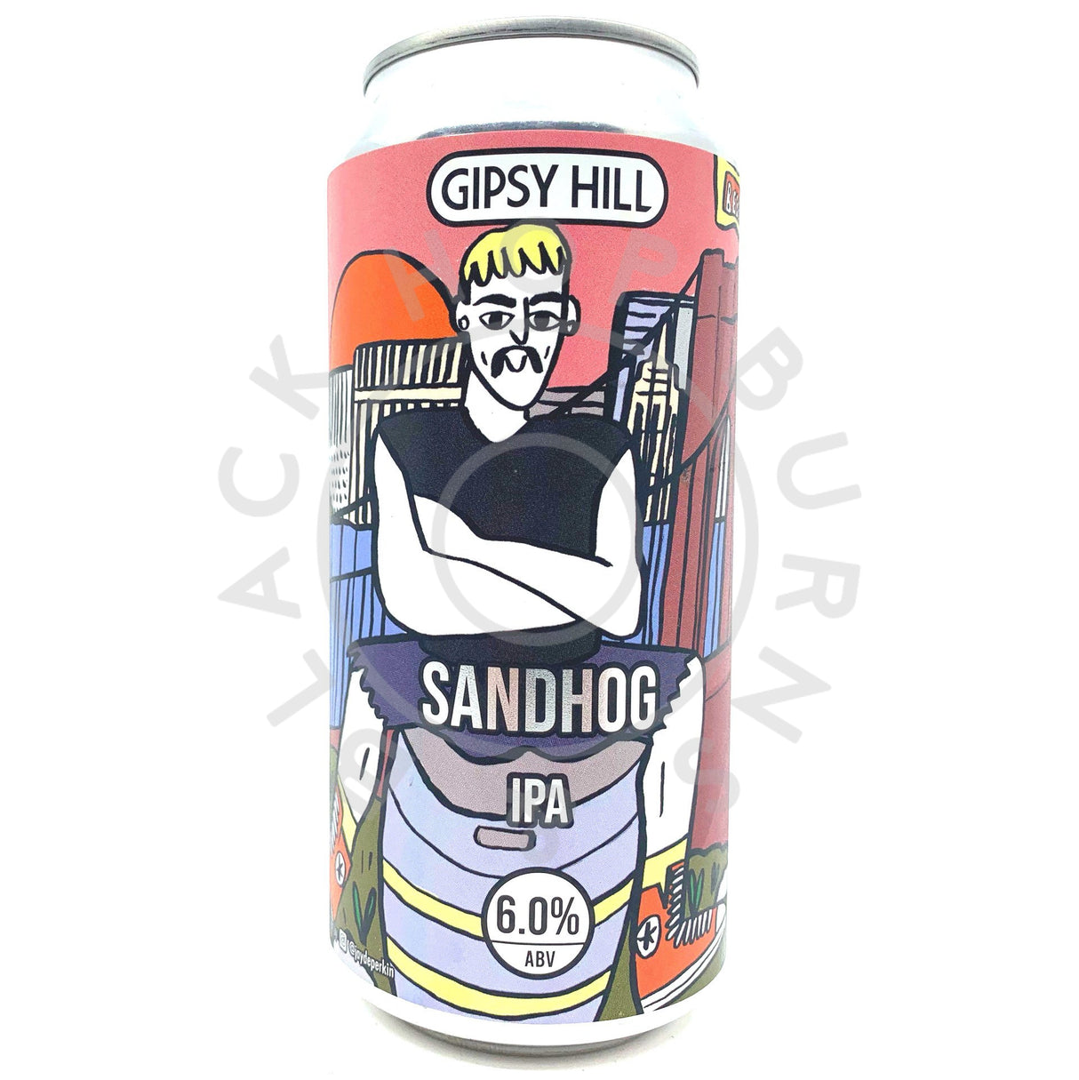 Gipsy Hill Sandhog West Coast IPA 6% (440ml can)-Hop Burns & Black