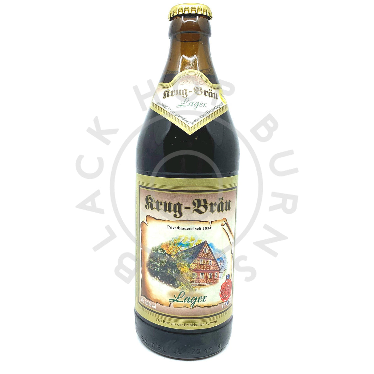 Krug-Brau Lager 5% (500ml)-Hop Burns & Black