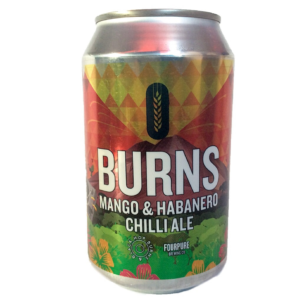 Fourpure x Hop Burns & Black BURNS Mango & Habanero Red Ale 5.9% (330ml can)-Hop Burns & Black