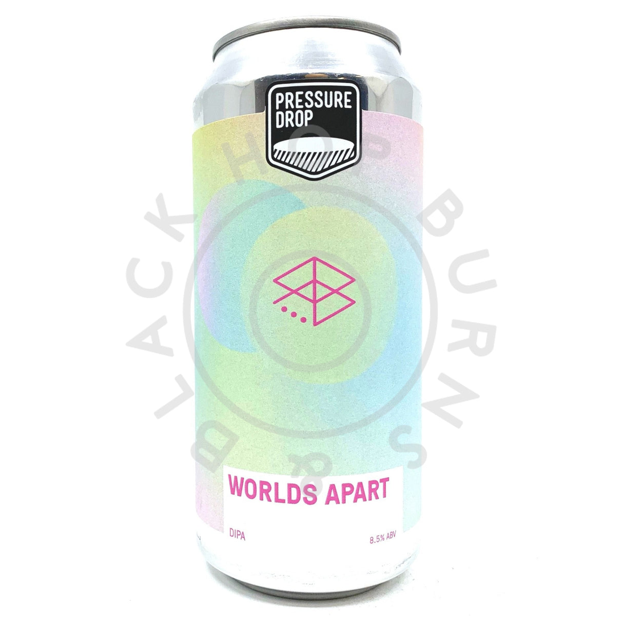 Pressure Drop Worlds Apart Double IPA 8.5% (440ml can)-Hop Burns & Black