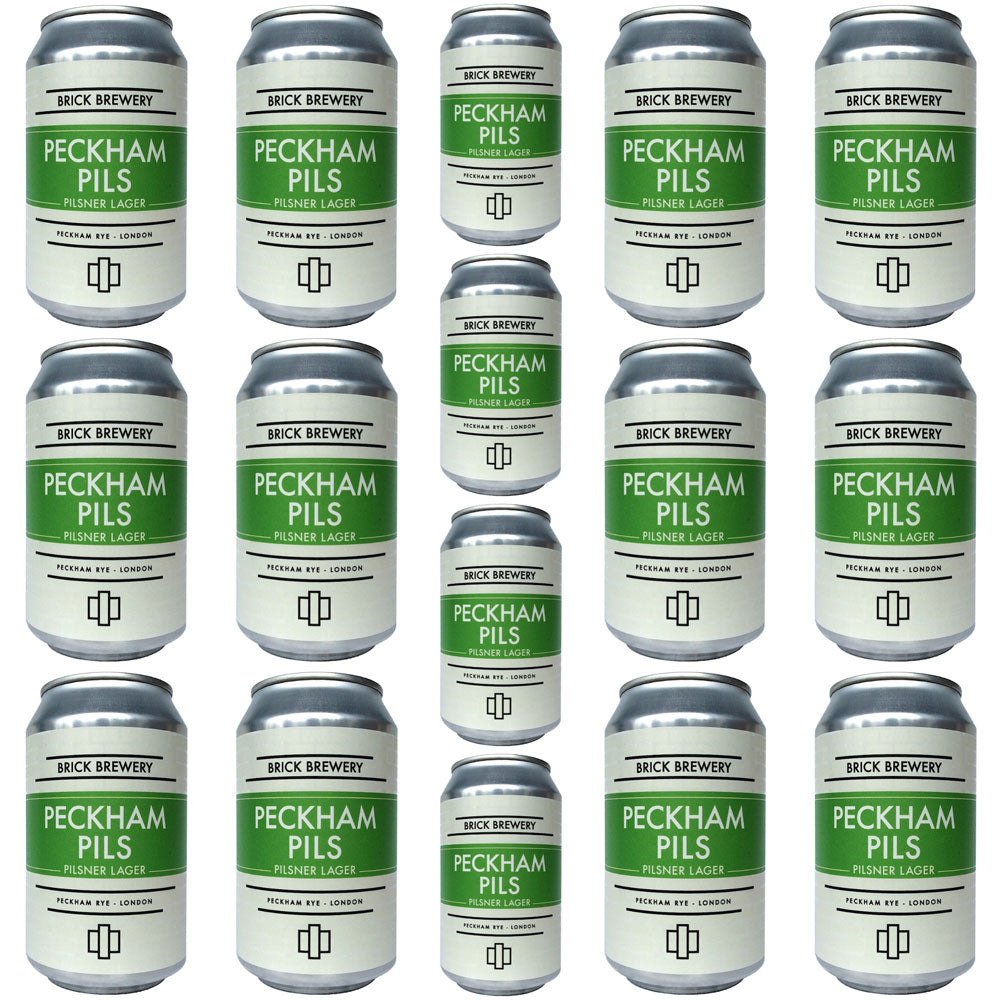 Brick Brewery Peckham Pils 4.8% CASE (24 x 330ml cans)-Hop Burns & Black