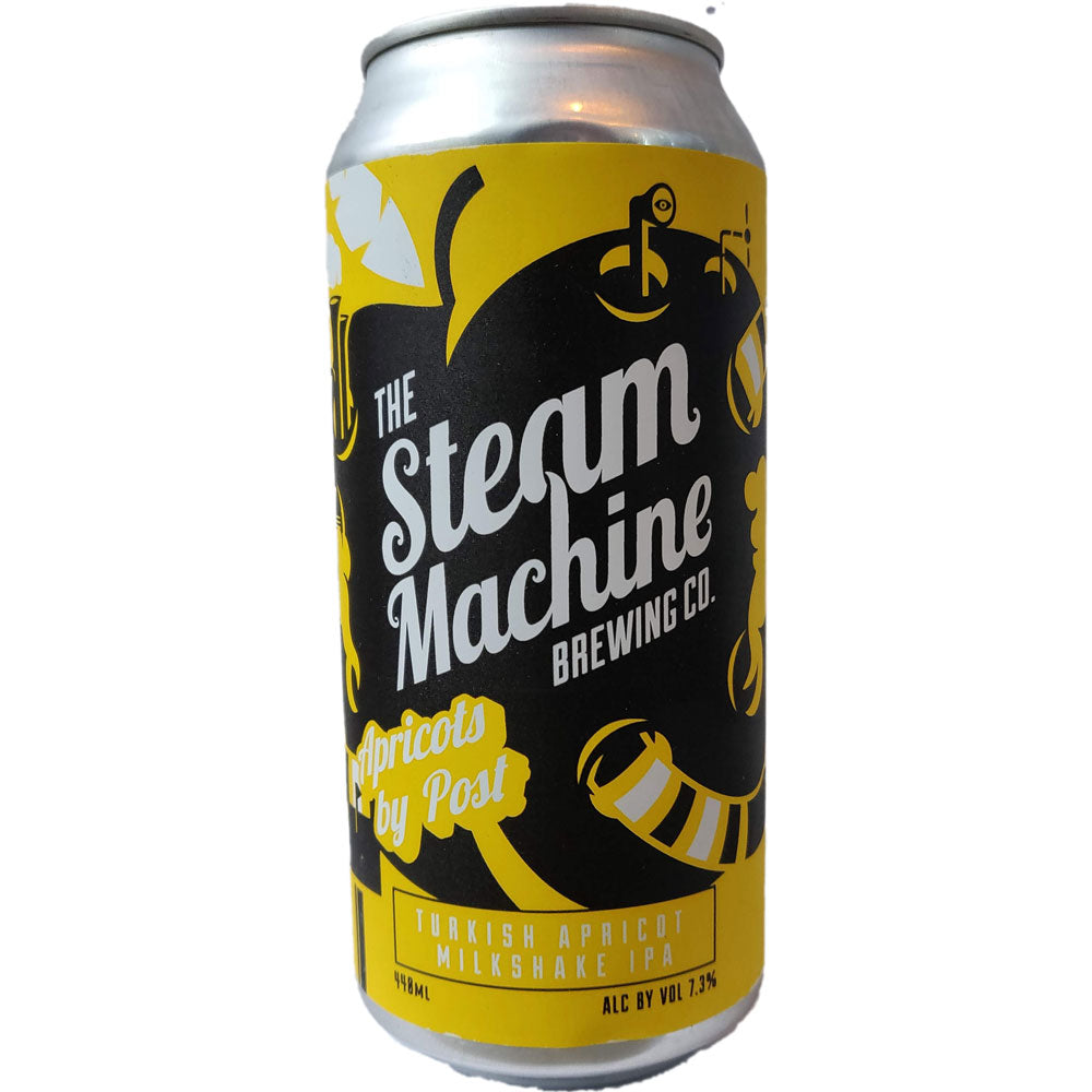 Steam Machine Apricots By Post Turkish Apricot Milkshake IPA 7.3% (440ml can)-Hop Burns & Black
