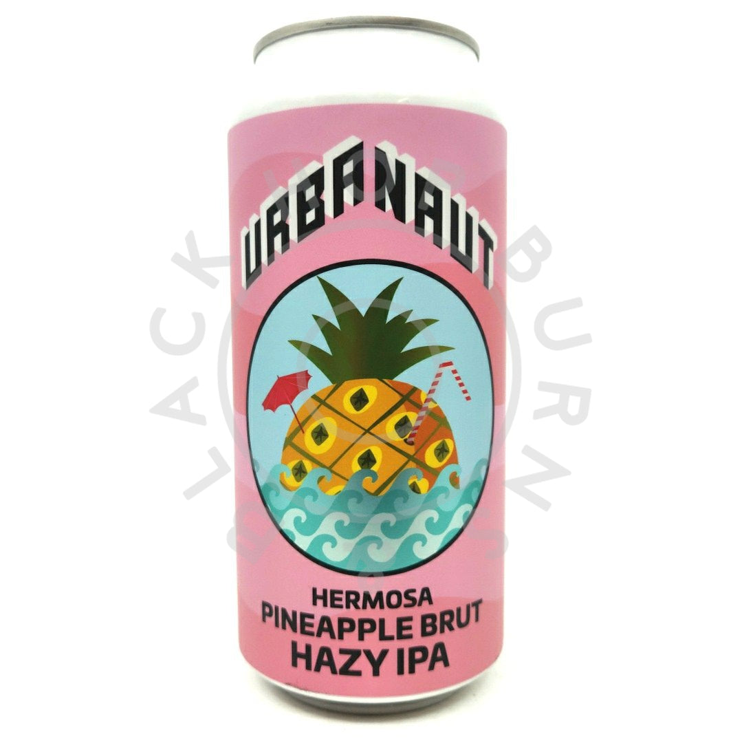 Urbanaut Hermosa Pineapple Brut IPA 6.3% (440ml can)-Hop Burns & Black