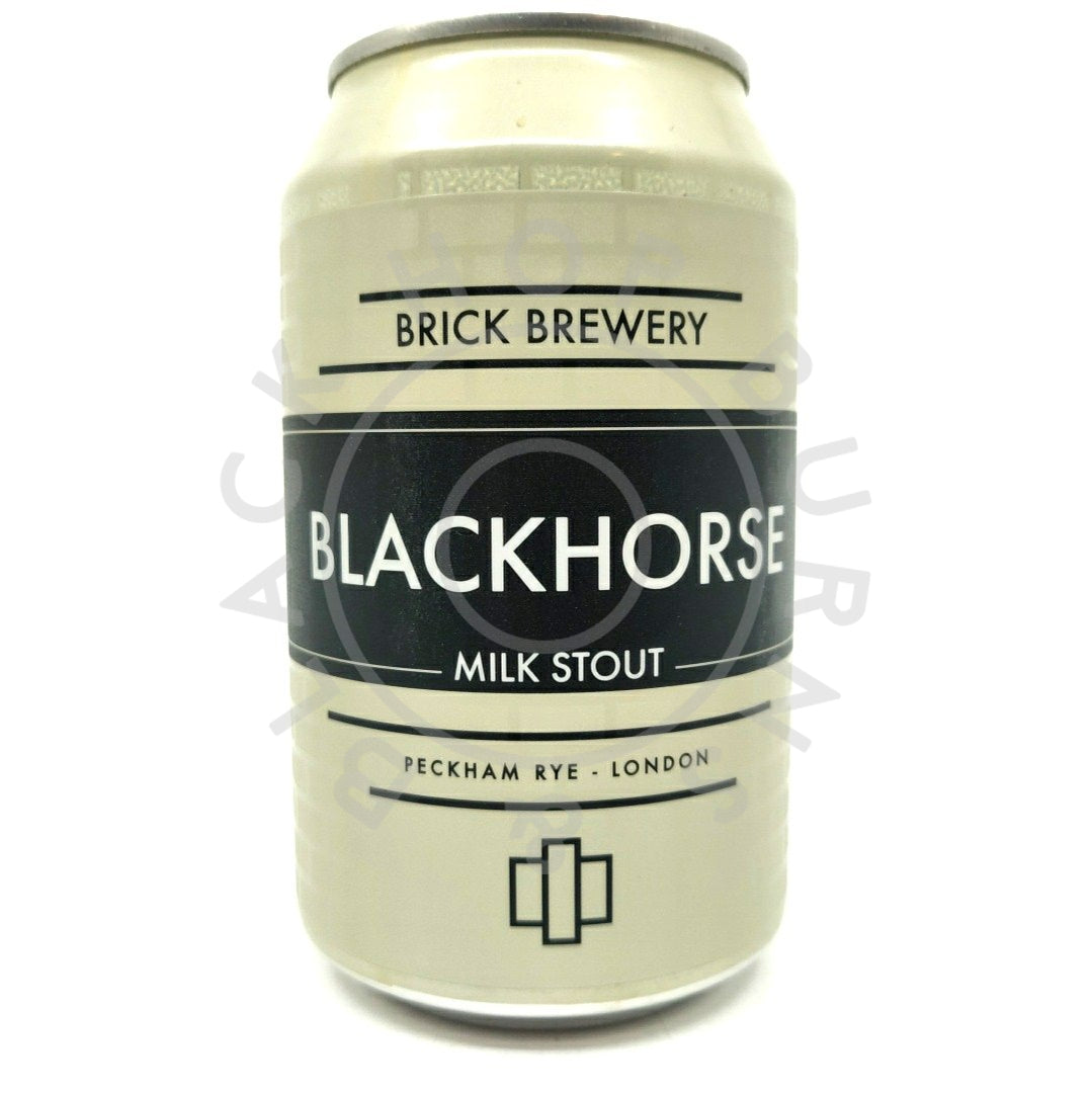 Brick Brewery Blackhorse Milk Stout 4.7% (330ml can)-Hop Burns & Black