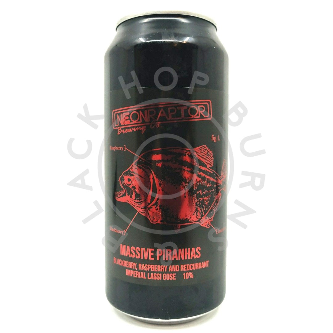 Neon Raptor Massive Piranhas Imperial Lassi Gose 10% (440ml can)-Hop Burns & Black