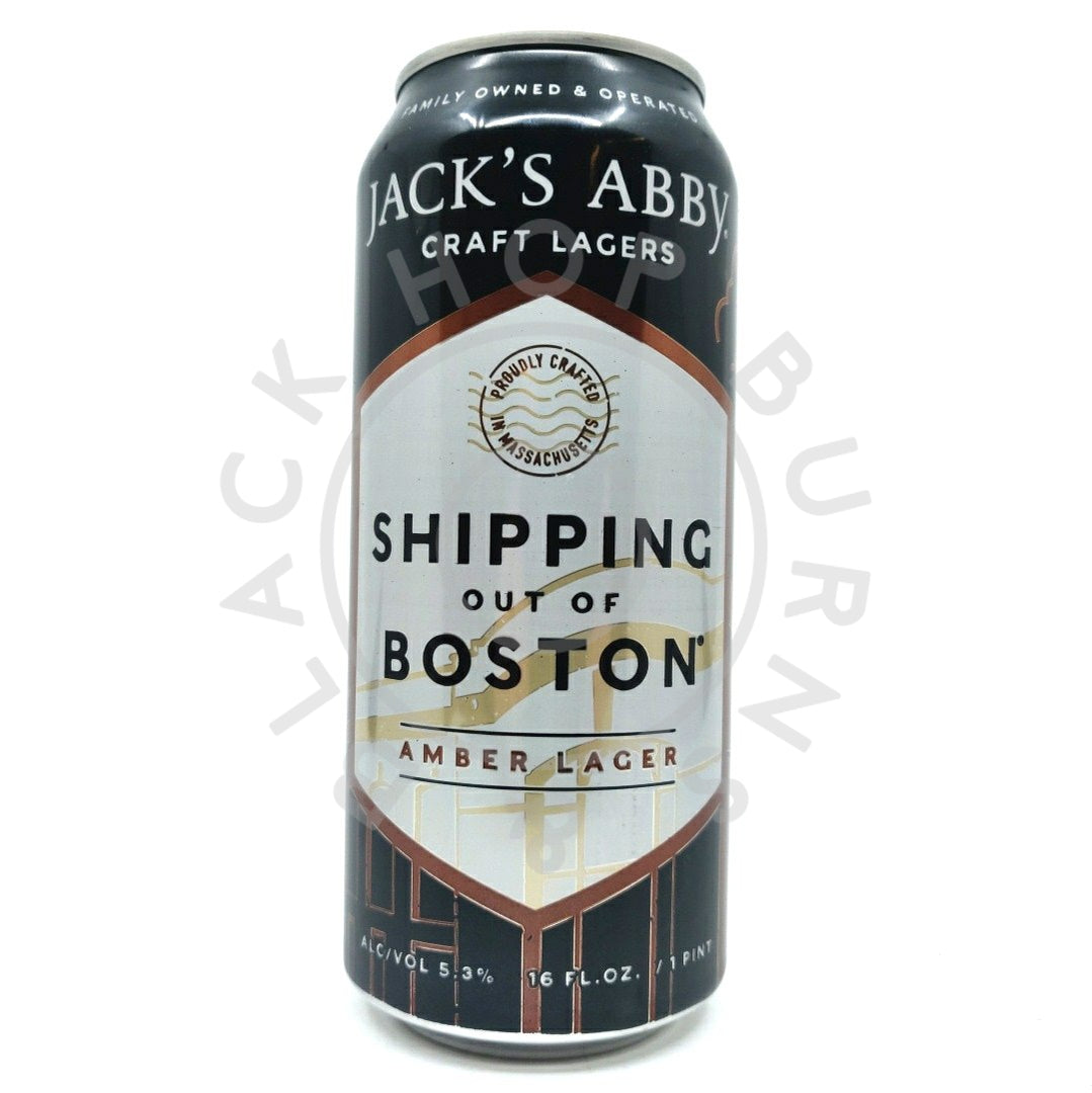 Jack's Abby Shipping Out Of Boston Amber Lager 5.3% (473ml can)-Hop Burns & Black