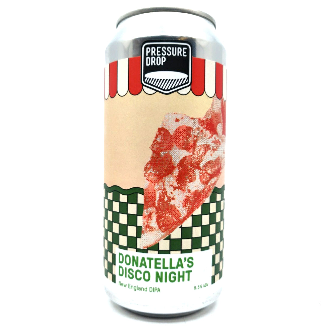Pressure Drop Donatella’s Disco Night New England Double IPA 8.5% (440ml can)-Hop Burns & Black