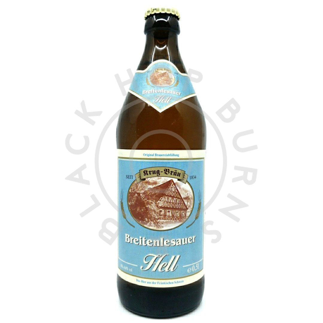 Krug-Brau Breitenlesauer Hell 4.8% (500ml)-Hop Burns & Black