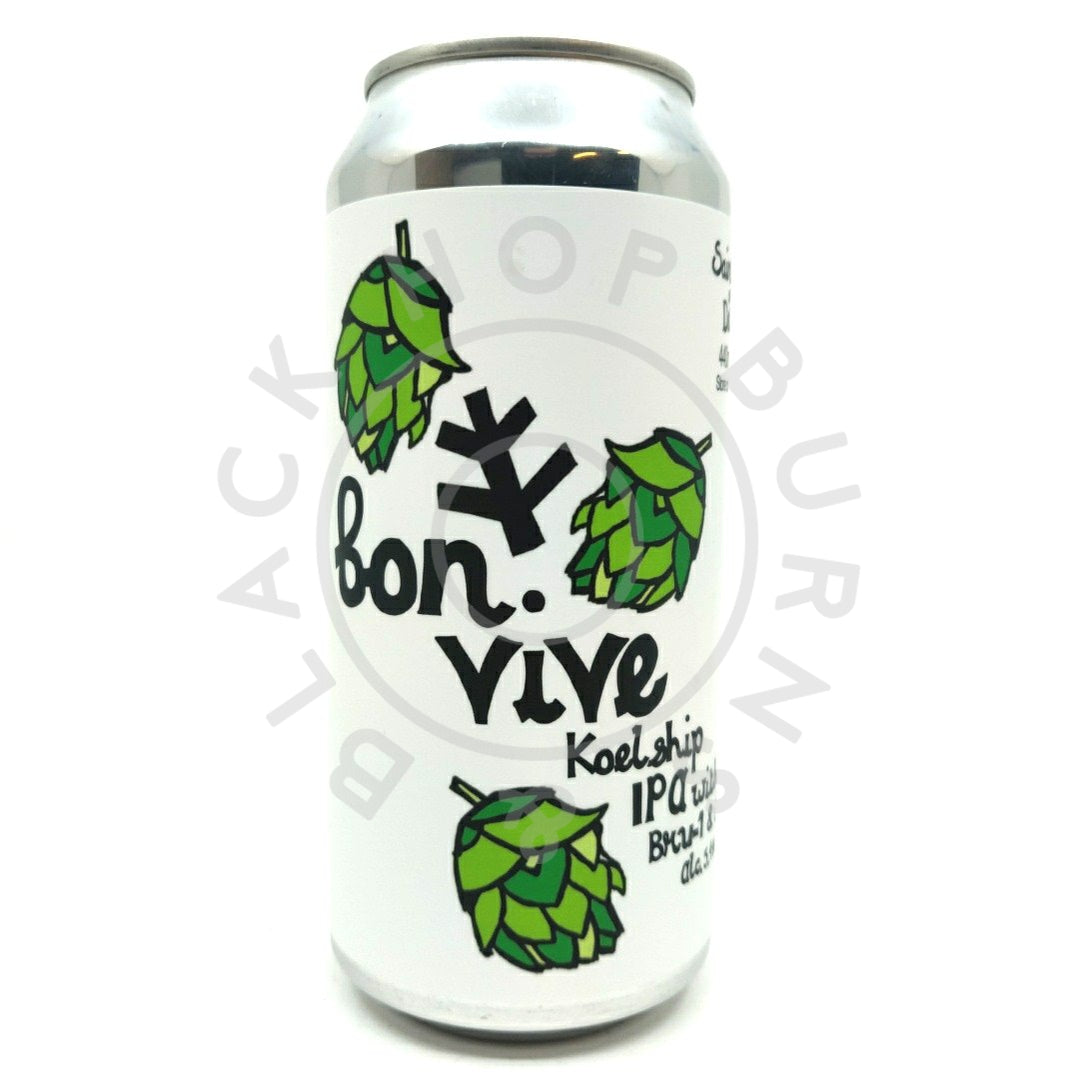 St Mars Of The Desert Bon Vive Koelship IPA 5.4% (440ml can)-Hop Burns & Black