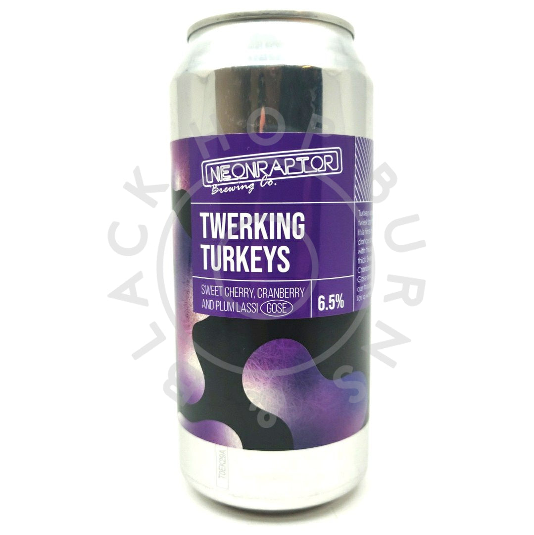 Neon Raptor Twerking Turkeys Lassi Gose 6.5% (440ml can)-Hop Burns & Black