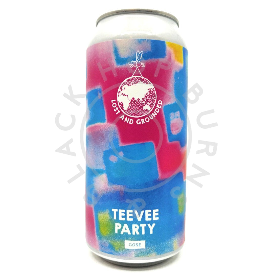Lost & Grounded Teevee Party Gose 3.2% (440ml can)-Hop Burns & Black