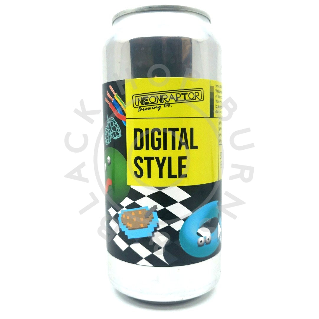 Neon Raptor Digital Style NEIPA 7% (440ml can)-Hop Burns & Black