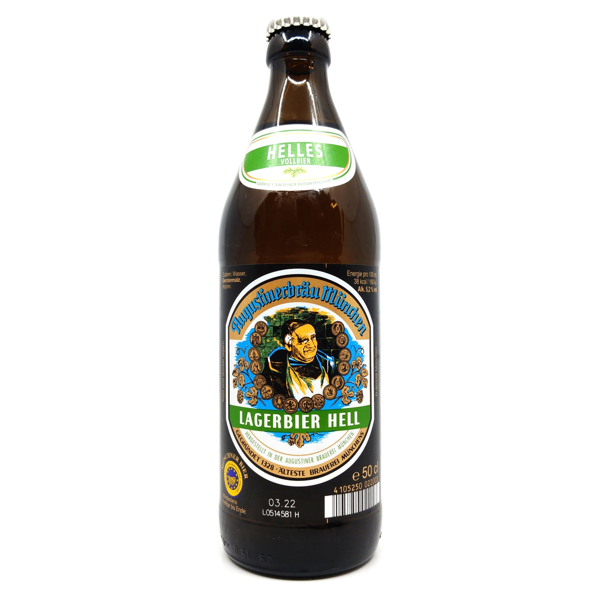 Augustiner Lagerbier Hell 5.2% (500ml)-Hop Burns & Black