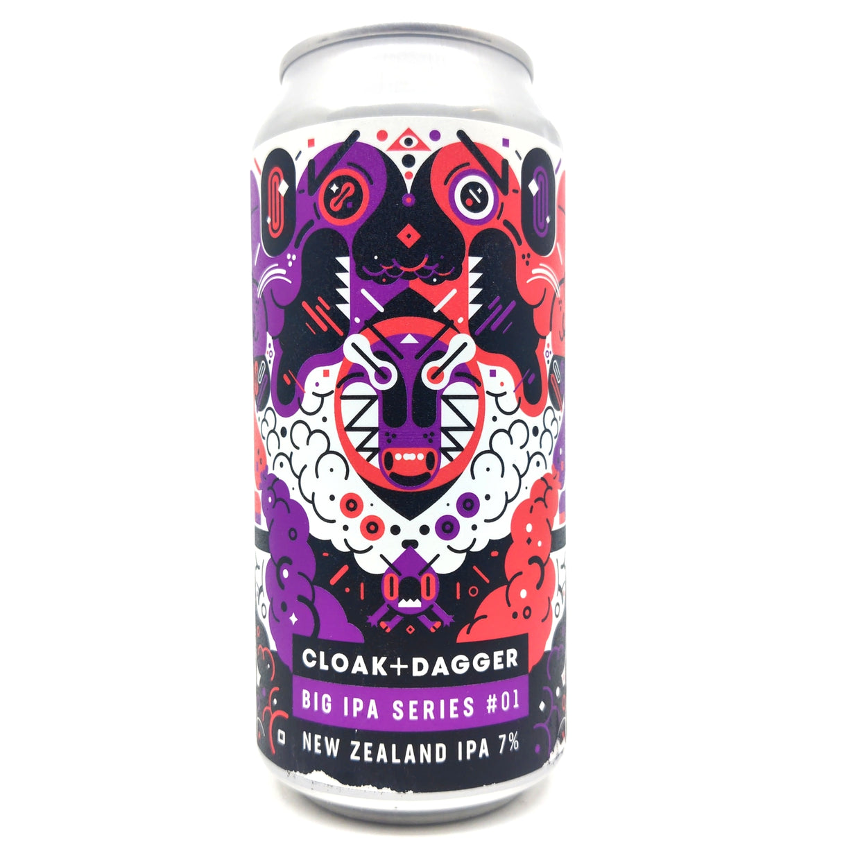 Cloak & Dagger Big IPA Series New Zealand IPA 7% (440ml can)-Hop Burns & Black