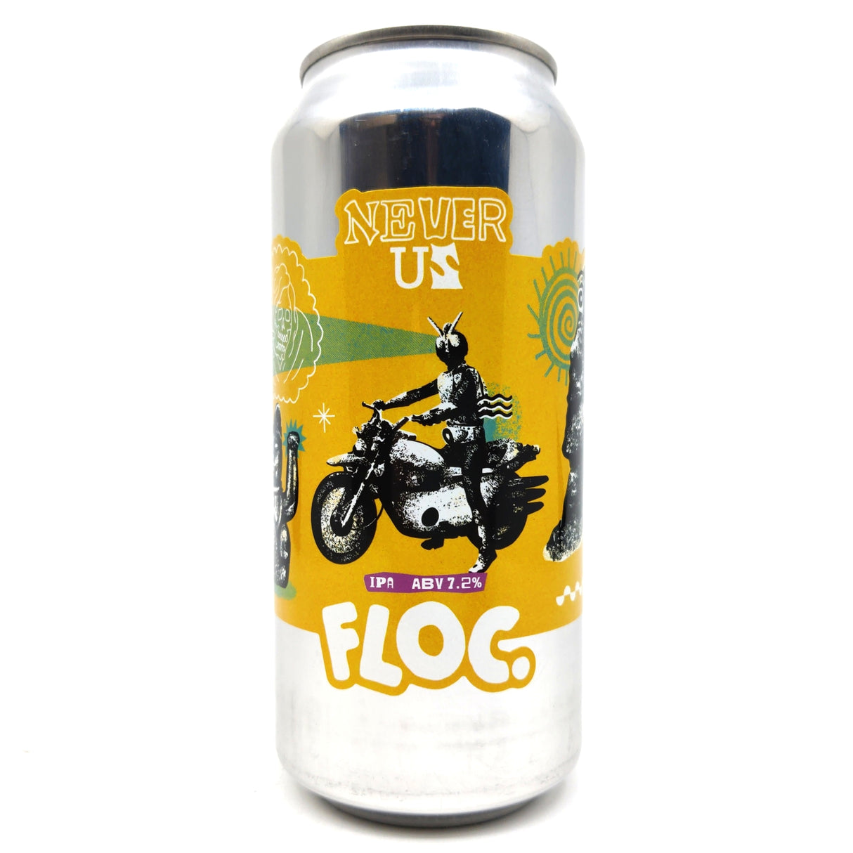 Floc Brewing Never Us IPA 7.2% (440ml can)-Hop Burns & Black