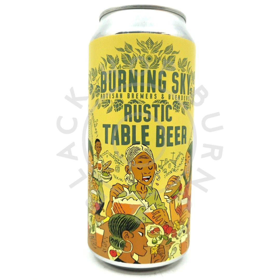 Burning Sky Rustic Table Beer 3% (440ml can)-Hop Burns & Black