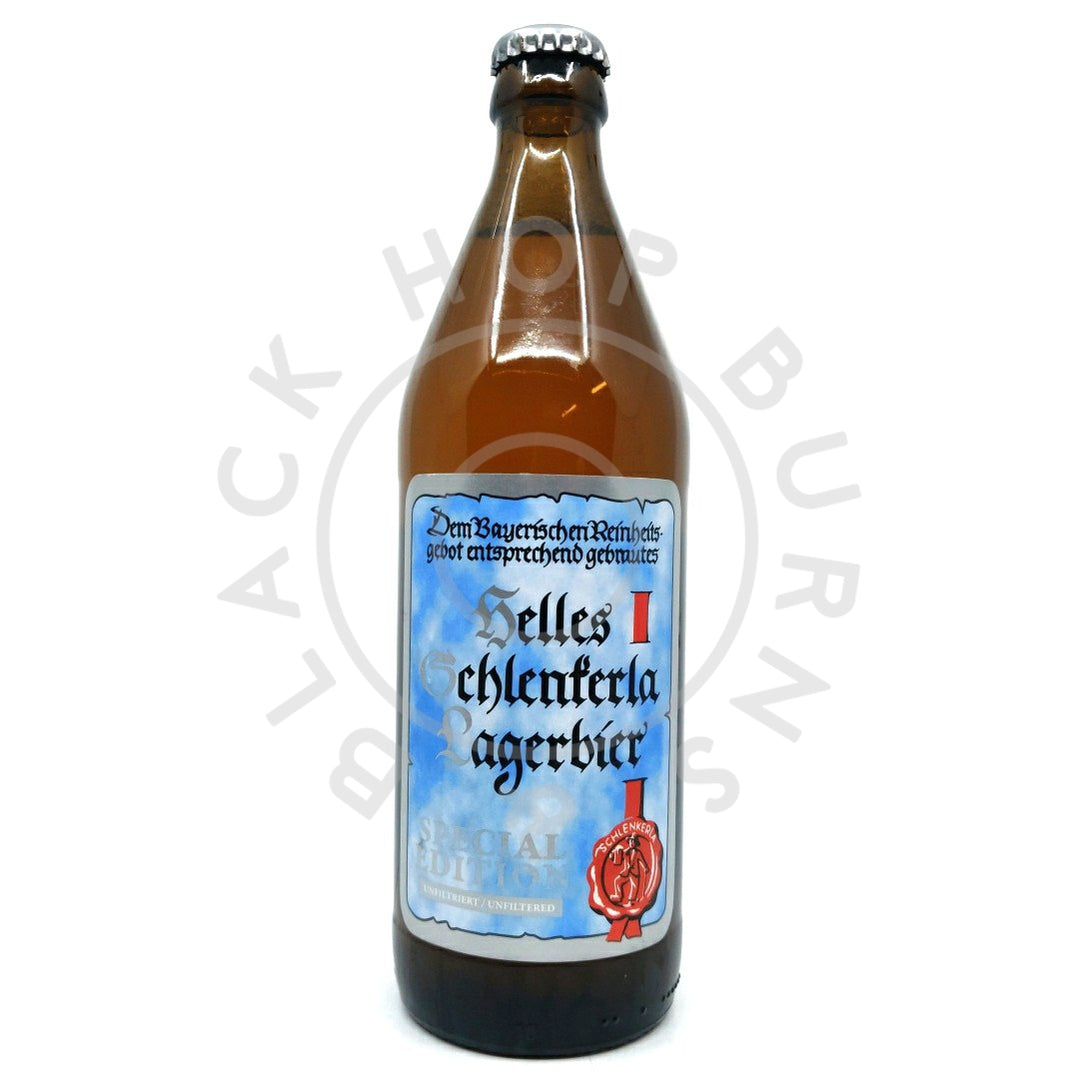 Schlenkerla Helles Lagerbier Special Edition Unfiltered 4.3% (500ml)-Hop Burns & Black