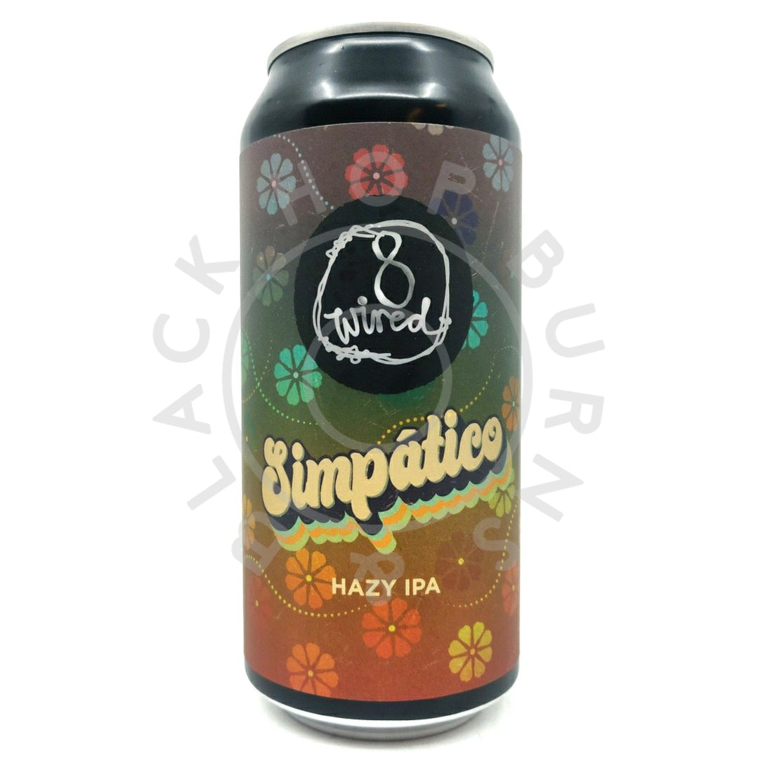 8 Wired Simpatico Hazy IPA 6% (440ml can)-Hop Burns & Black
