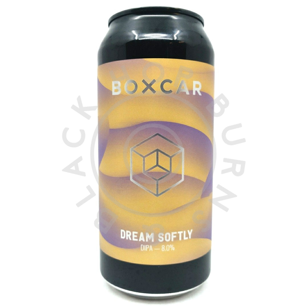Boxcar Dream Softly Double IPA 8% (440ml can)-Hop Burns & Black