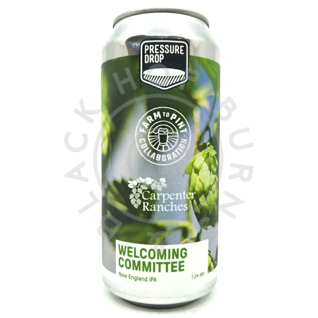 Pressure Drop Welcoming Committee New England IPA 7.2% (440ml can)-Hop Burns & Black