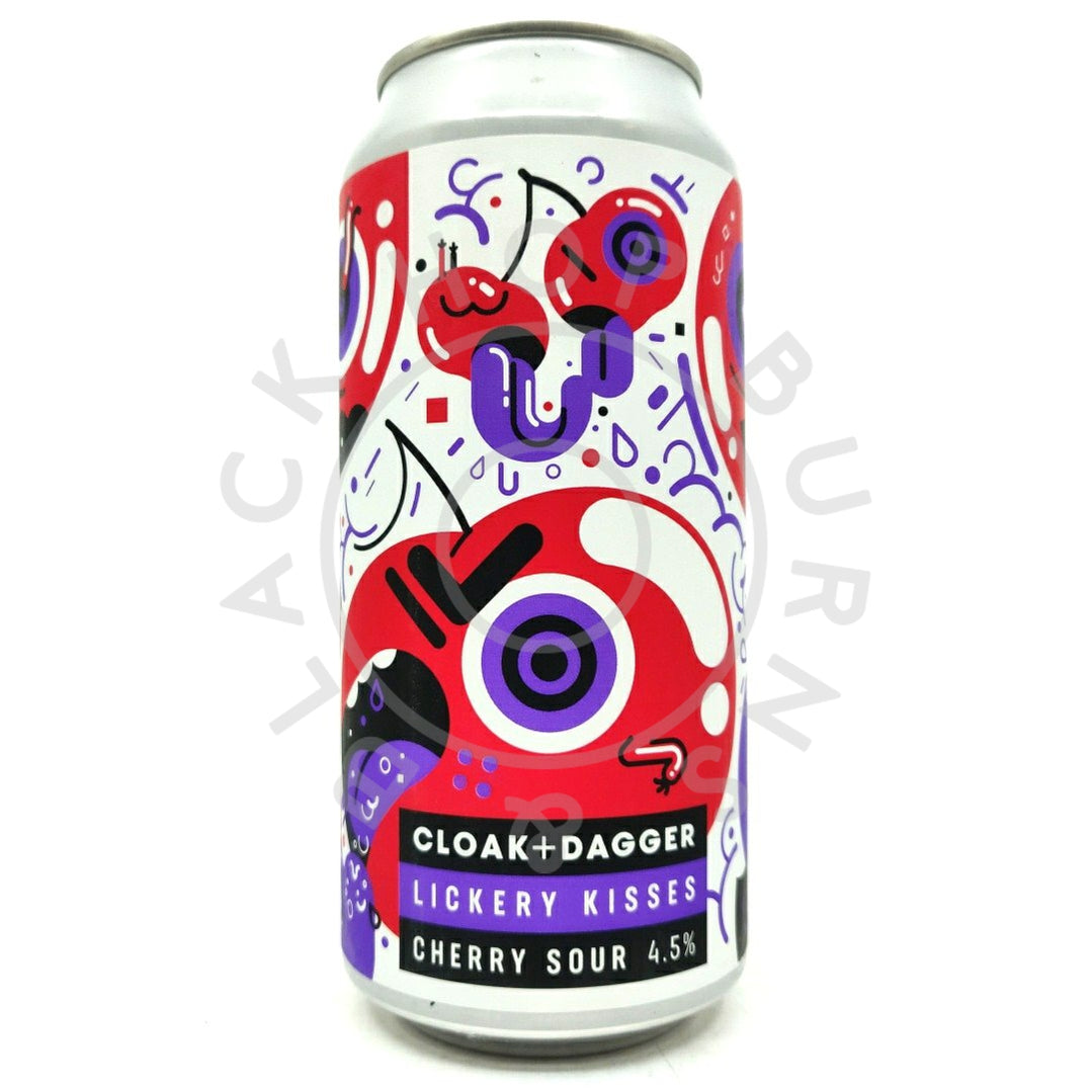 Cloak & Dagger Lickery Kisses Cherry Sour 4.5% (440ml can)-Hop Burns & Black