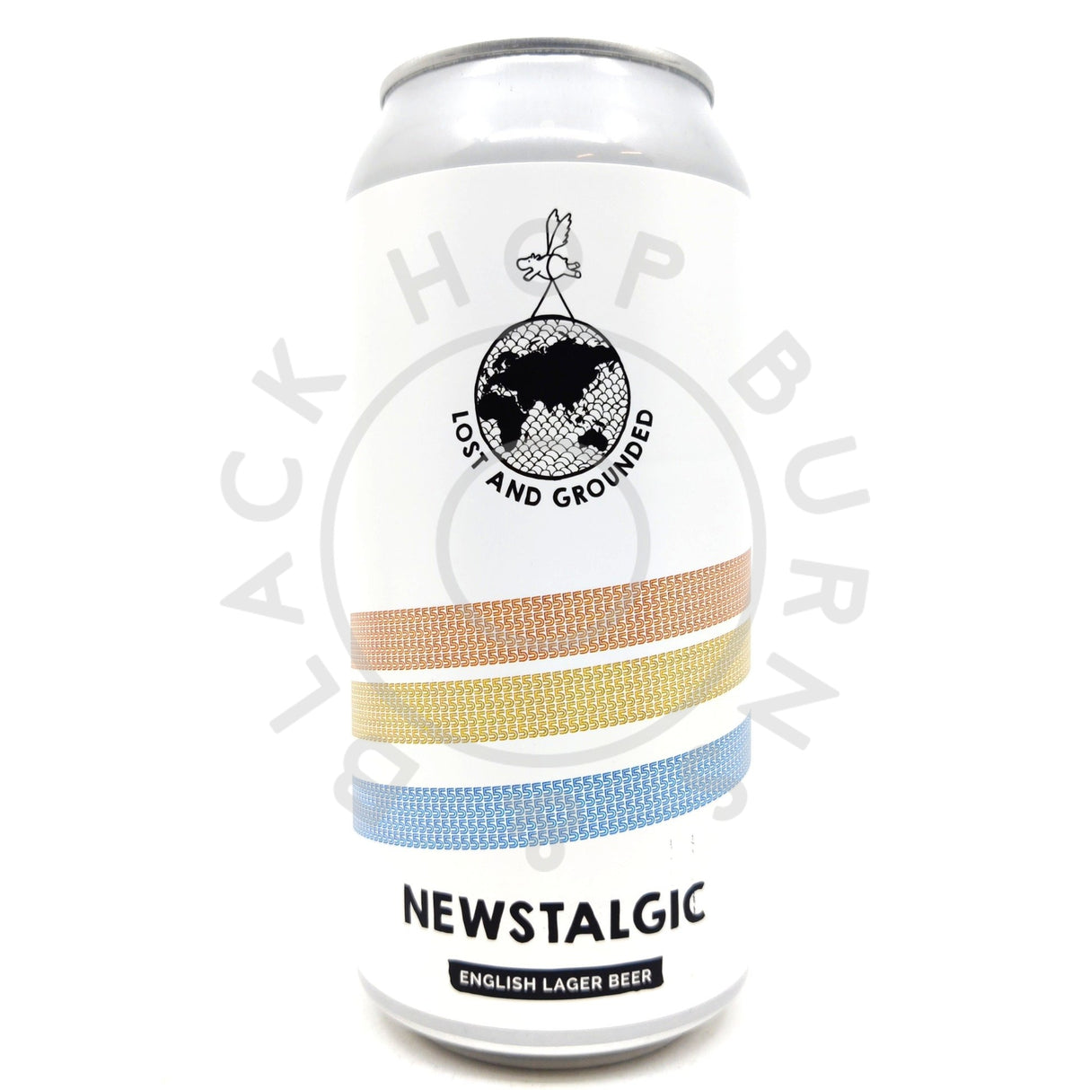 Lost & Grounded Newstalgic English Lager 5.2% (440ml can)-Hop Burns & Black