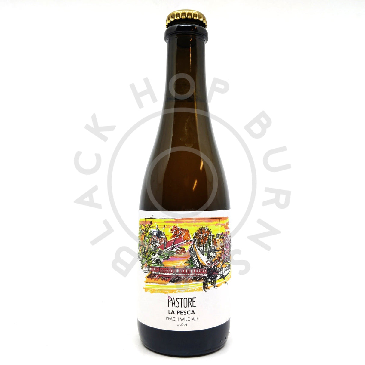 Pastore La Pesca Peach Wild Ale 5.6% (375ml)-Hop Burns & Black