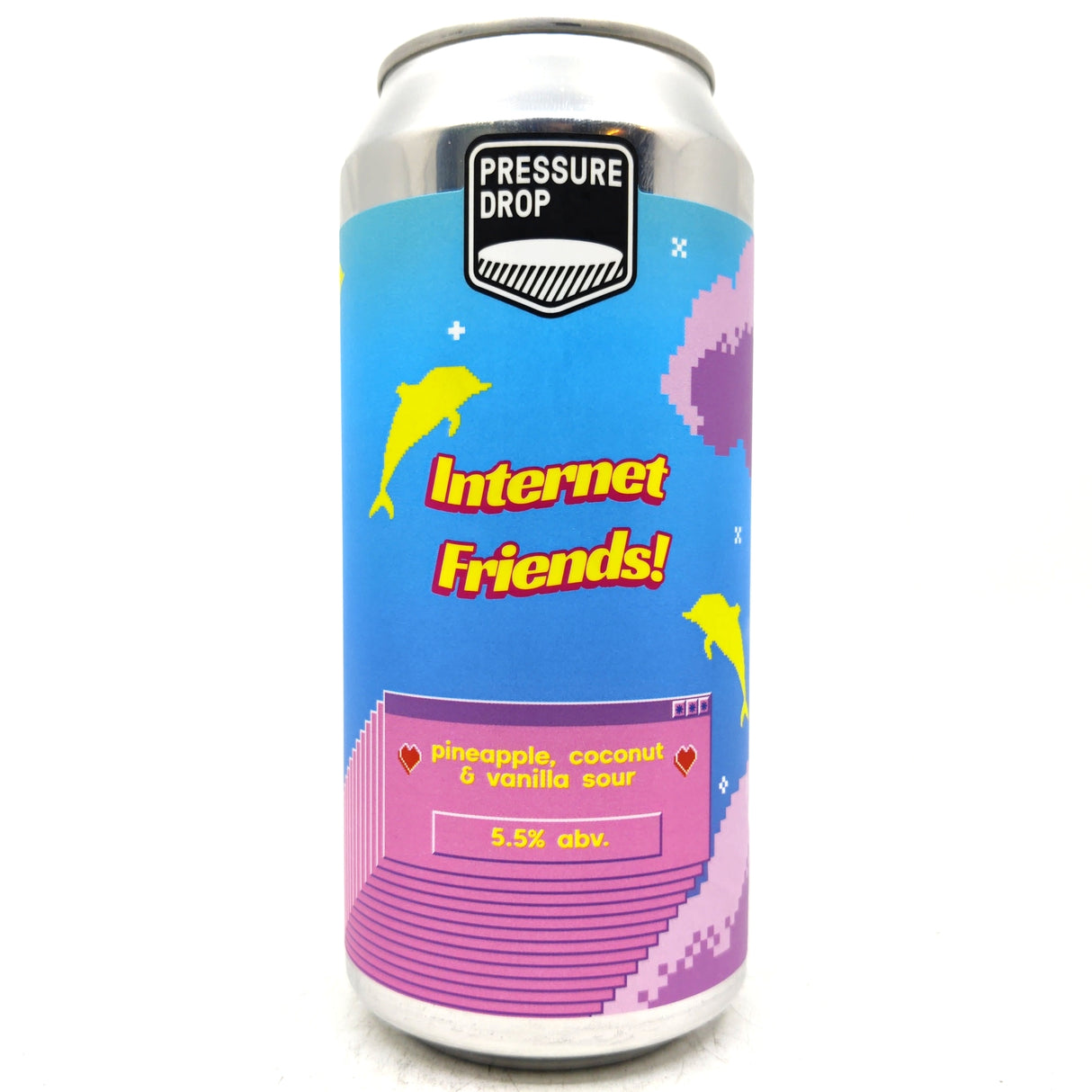 Pressure Drop Internet Friends Pineapple, Coconut & Vanilla Sour 5.5% (440ml can)-Hop Burns & Black