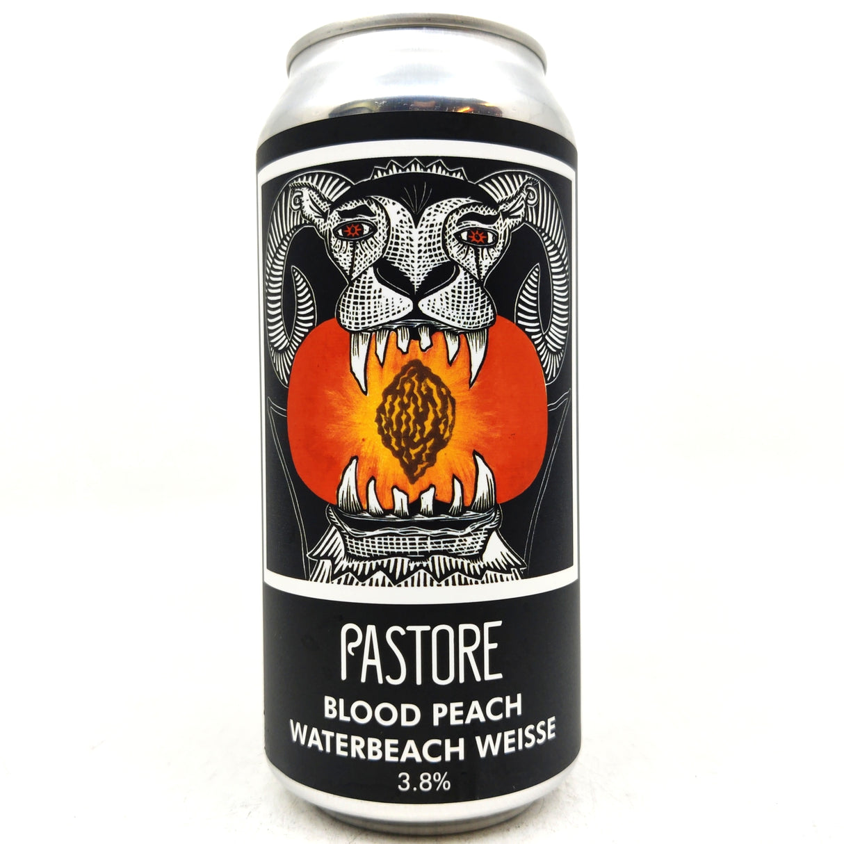 Pastore Blood Peach Waterbeach Weisse 3.8% (440ml can)-Hop Burns & Black
