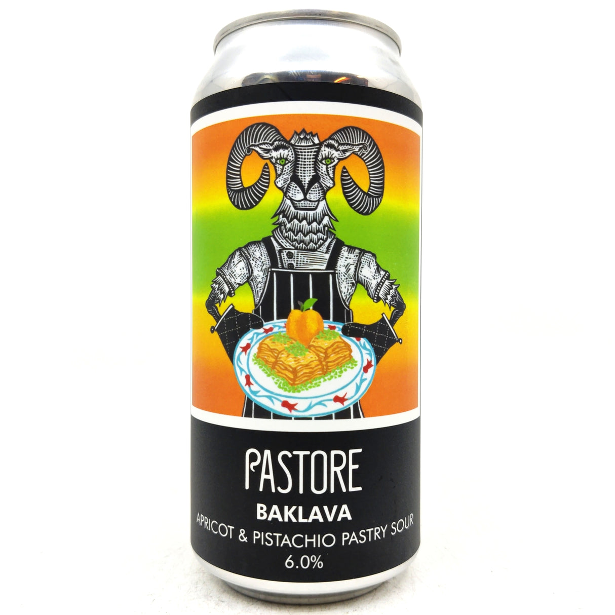 Pastore Baklava Apricot & Pistachio Pastry Sour 6% (440ml can)-Hop Burns & Black