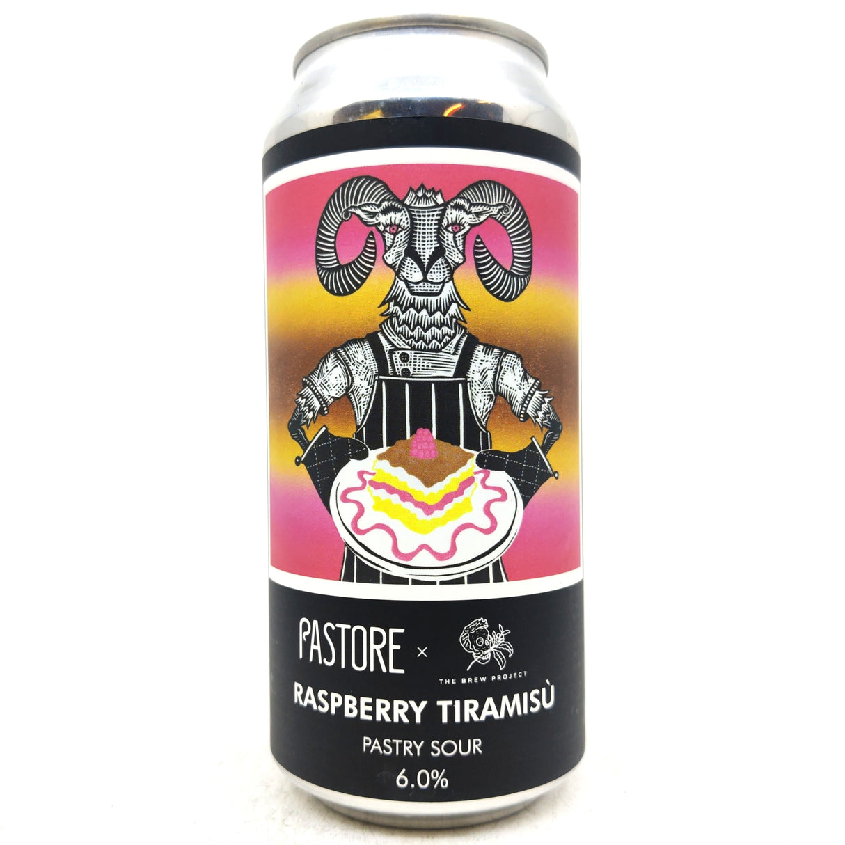 Pastore Raspberry Tiramisu Pastry Sour 6% (440ml can)-Hop Burns & Black